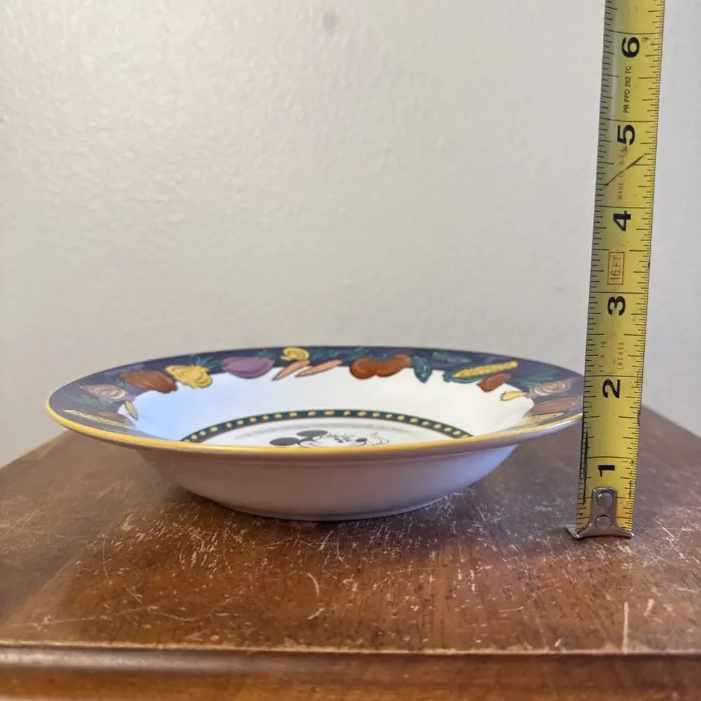 Disney Stoneware Minnie Mouse Soup Bowl Vegetable Rim Design Vintage Salad Dish‎